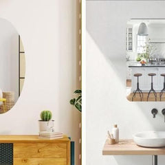 Combo of Oval Shape & Square Shape Mirror (Pack of 2)